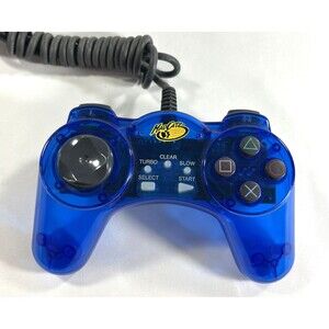 PlayStation Mad Catz Video Game Digital Controller Transparent Blue 8002 Tested
